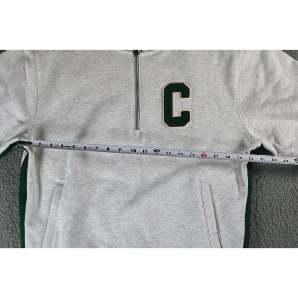 Champion Sweatshirt Mens M Reverse Weave Gray Green Pink Pipping Pockets - Picture 6 of 6